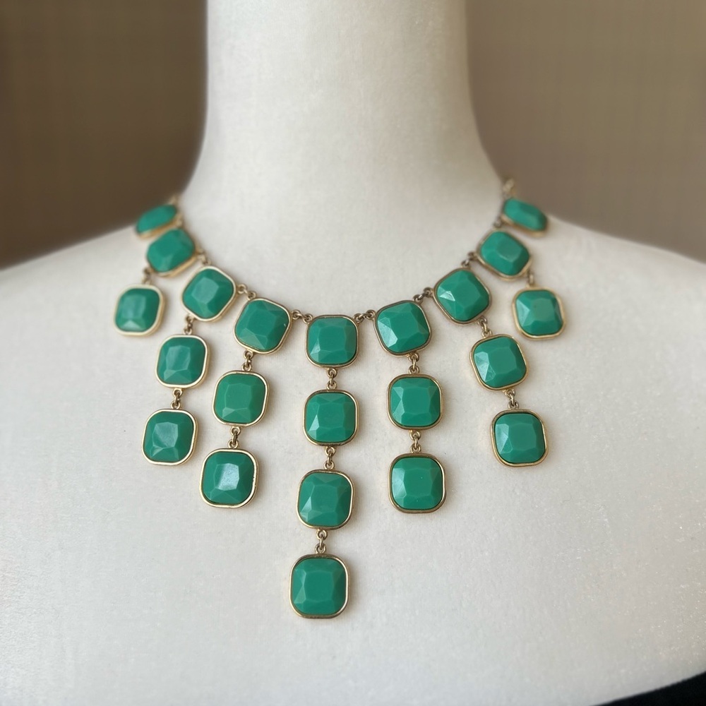Aqua/Teal Statement Necklace - costume jewlery